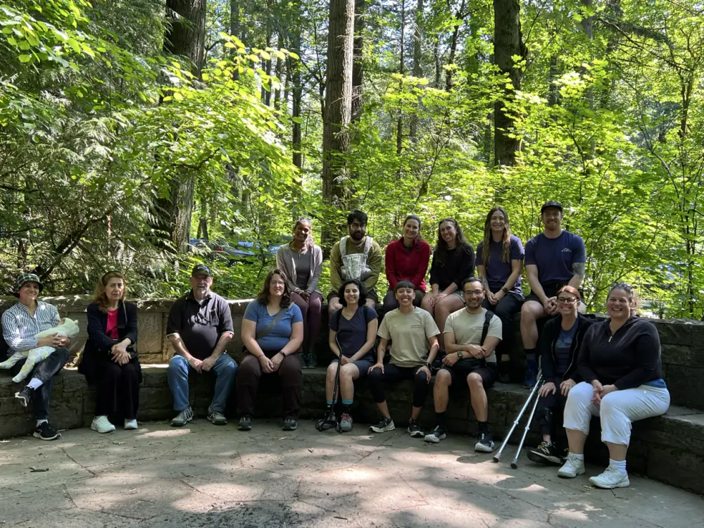 A team taking part in a Life Stages workplace wellness workshop